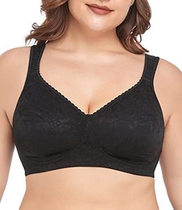 lot 1306 image: wirarpa Bras for Women Ultra Soft Wire Free Comfortable Bra Full Coverage Plus Size Minimizer Non Padded 42B Retail $20.14