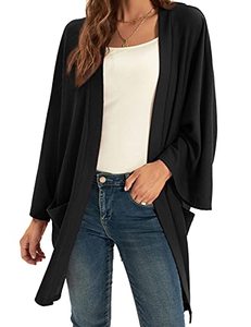 lot 1307 image: GRACE KARIN Womens Casual Long Sleeve Open Front Lightweight Knitted Cardigan Sweater with Pockets Black XXL Retail $23.56