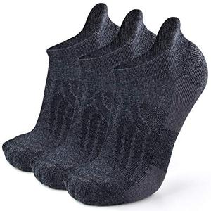 lot 1320 image: Busy Socks Ankle Wool Cycling Jogging Socks Women, Womens Non Blister Soft Merino Wool Socks Thick Cushion Climbing Socks, Dark Grey, Medium, 3 Pairs Retail $14.88
