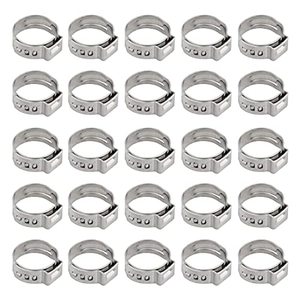 lot 1057 image: ISPINNER 25pcs 304 Stainless Steel 10.3-12.8mm Single Ear Stepless Hose Clamps Retail $9.46