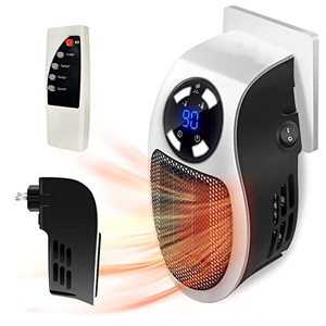 lot 1058 image: Top Heat Plug in Heater for Indoor Use - 350W Smart Space Electric Fan Heater Wall Outlet Electric Space Heater as Seen on TV with Adjustable Thermostat and Timer and Led Display for Office Dorm Room Retail $22.28