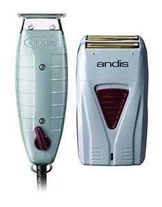 lot 1101 image: Andis 17195 Finishing Combo T-Outliner Trimmer & Pro Foil Lithium Titanium Shaver - Professional Hair Clippers and Trimmer Kit for Men Retail $123.18