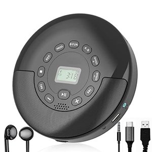 lot 1063 image: Portable CD Player with Speakers - Bluetooth CD Player Portable,Rechargeable Anti-Skip Walkman CD Music Player for CarTravel with Headphones and AUX Cable,Home Audio Stereo Speaker,2000mAh Battery Retail $55.25