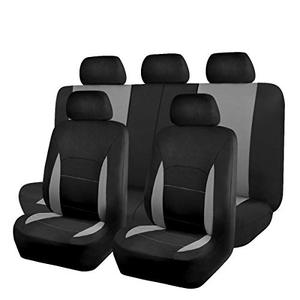lot 1064 image: Flying Banner Car Seat Covers Front Seats Rear Bench Polyester car seat Protectors Easy installations Rear Bench Split Classic Man Lady Truck (Full Set -- Low Back, Black Gray) Retail $32.87