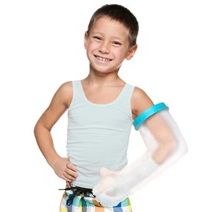 lot 1088 image: Kids Arm Cast Cover for Shower Bath Teens Waterproof and Watertight Cast Bandage Protector Bag for Broken Surgery Wound Arm, Hands, Wrists, Elbow, Fingers, Reusable Keeps Bandage Dry (L-20inches) Retail $15.16