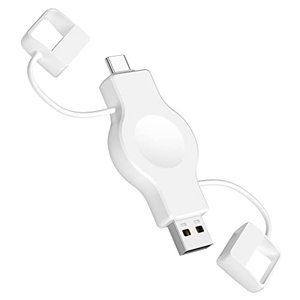 lot 1093 image: LVFAN Charger for Apple Watch, Portable iWatch Charger USB C & USB A, Wireless Charger Fast Charging Cordless Travel Charger for Apple Watch Series 8 7 SE 6 5 4 3 2 1 (White) Retail $17.28