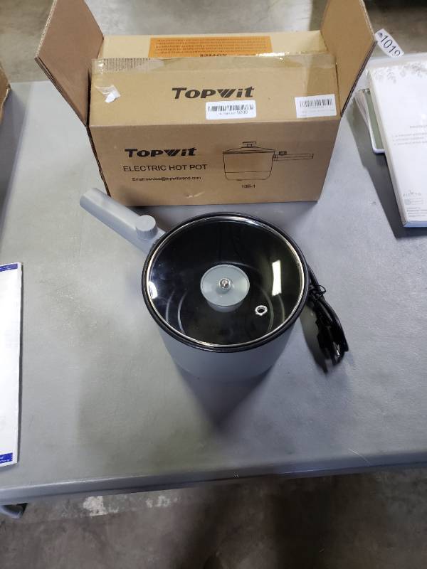 Topwit Hot Pot Electric, 1.5L Ramen Cooker, Portable Non-Stick
