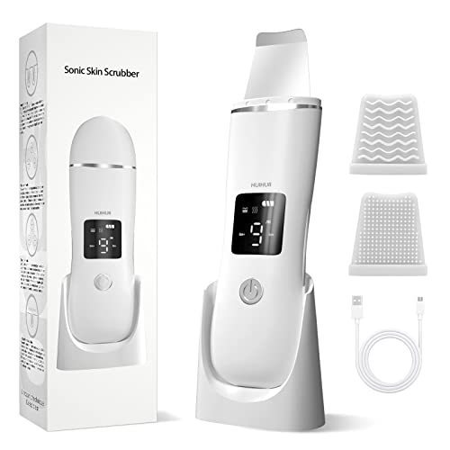 lot 1889 image: Face Scrubber Skin Spatula - Huihuii Blackhead Remover with 4 Modes, Pore Extractor, Ultrasonic Face Spatula Deep Cleansing For Facial Skin Care