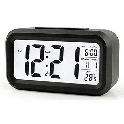 lot 1937 image: ZKG Time and Temperature Digital Table Snooze Alarm Clock Children Wake Up Kids Alarm Clock Night Light for Children Desk Clock (Black)