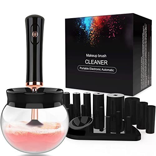 lot 5044 image: Premium Makeup Brush Cleaner Dryer Super-Fast Electric Brush Cleaner Machine Automatic Brush Cleaner Spinner Makeup Brush Tools (Black)