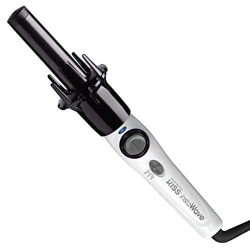 lot 6018 image: Kiss Products Instawave Automatic Ceramic Curling Iron 1 KACI01, Black White