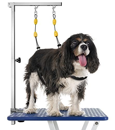 lot 5128 image: Petbobi Dog Grooming Arm with Clamp, 36 Inch Dog Grooming Stand with Dual No Sit Haunch Holder, Loop Noose, Grooming Table Arm for Small Medium Dogs at Home
