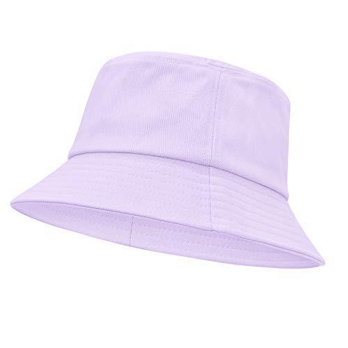 lot 5139 image: Unisex Athletic Bucket Hat Solid Colors Sun Hat with UV Protection for Outdoor Sports Packable Summer Hats Purple