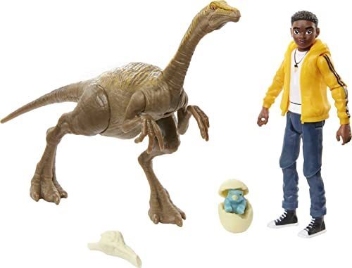 lot 6212 image: Jurassic World Camp Cretaceous Darius and Gallimimus Human and Dino Pack with 2 Action Figures and 2 Accessories, Toy Gift Set and Collectible for Dinosaur Fans