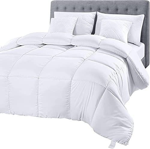 lot 8753 image: Utopia Bedding Comforter Duvet Insert - Quilted Comforter with Corner Tabs - Box Stitched Down Alternative Comforter (Twin, White)