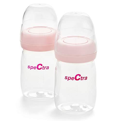 lot 7463 image: Spectra - Wide Neck Baby Bottles - Compatible with Spectra Breast Milk Pump Flanges (Pack of 2)