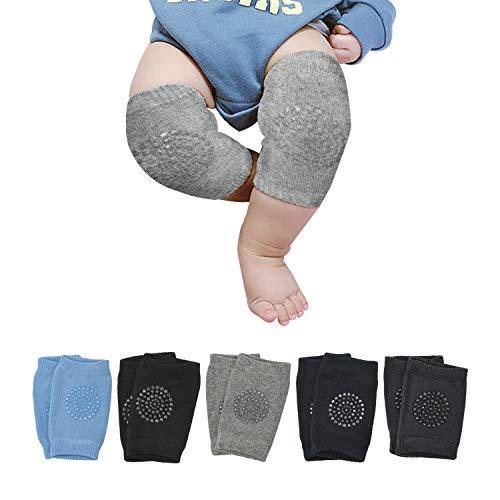 lot 7525 image: IUMA Baby Knee Pads for Crawling, 5 Pairs Unisex Baby Crawling Pads Anti-Slip Baby Protect Knee Pads for Crawling
