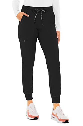 lot 8945 image: Med Couture Womens Touch CollectionYoga Jogger Jenny Scrub Pant, Black, Small Petite