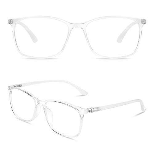 lot 8958 image: GQUEEN Fake Clear Glasses Non Prescription Glasses Eyeglasses Rectangular Frame,Transparent
