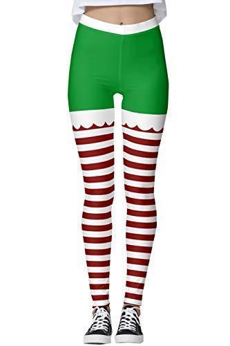 lot 7170 image: ALBIZIA Womens Cute Christmas Elf Printed Xmas Leggings Funny Tights Style-3 US LXL