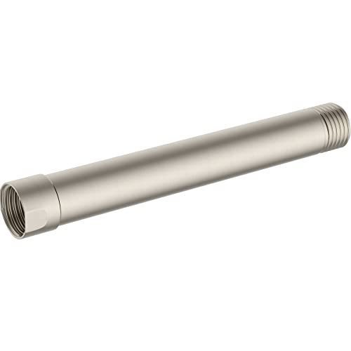 lot 9928 image: Hibbent All Metal 6 Inch Shower Head Extension Arm, Solid Brass Shower Arm Extension Shower Head Extender, Water Outlet Lowers Existing Shower Head-Lower Shower Head, Brushed Nickel