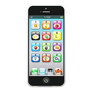 lot 9005 image: Wolmund Toy Learning Play Cell Phone with 8 Functions and Dazzling Lights for Toddler Baby Kids 12-18 Months Ages 1-3 Year Old, Black3 (SJ-B-2)