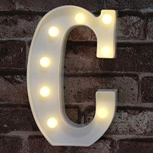 lot 9009 image: Pooqla LED Marquee Letter Lights Sign, Light Up Alphabet Letter for Home Party Wedding Decoration C