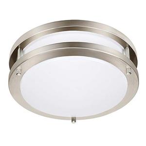 lot 9256 image: Drosbey 24W Dimmable LED Ceiling Light Fixture, Kitchen Light Fixtures, 10 inch Flush Mount Ceiling Lights for Bedroom, Bathroom, 3000K4000K5000K Selectable, Super Bright 2200LM