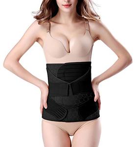 lot 9261 image: ChongErfei 3 in 1 Postpartum Belly Wrap - Recovery BellyWaistPelvis Belt Black Postpartum Belly Band,Black One Size