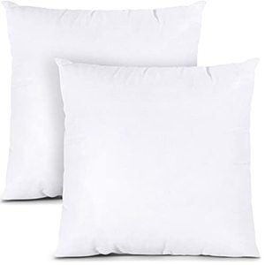lot 9266 image: Utopia Bedding Throw Pillows Insert (Set of 2, White), 18 x 18 Inches Decorative Indoor Pillows, Cushion Stuffer for Bed and Couch