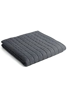 lot 9277 image: YnM Exclusive 15lbs Weighted Blanket, Smallest Compartments with Glass Beads, Bed Blanket for One Person of 140lbs, Ideal for Twin or Full Bed (48x72 Inches, 15 Pounds, Dark Grey)