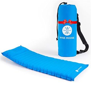 lot 9282 image: WISE MOOSE Sleeping Pad - 4.5 Inch Thick Camping Mattress, Ultralight Camping Pad, Inflatable Tent Mat for Backpacking, Hiking - Inflating Bag and Repair Kit Included