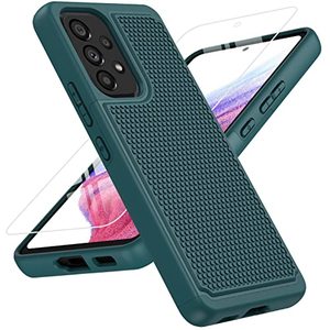 lot 9287 image: for Samsung Galaxy A53 5G (Galaxy A53 5G UW) Case Dual Layer Protective Heavy Duty Cell Phone Cover Shockproof Rugged with Non Slip Textured Back - Military Protection - 6.5inch (Dark Green)