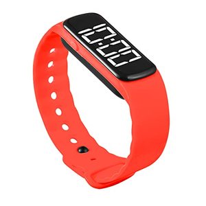 lot 9303 image: Sensory Wrist Timer for Kids, Teachers, Students, Simple Reminder Watch with Silent Alarm Clock Wristband, Classroom Countdown (Red)