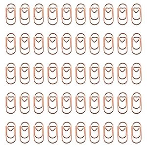 lot 9324 image: HAHIYO Paper Clips Sturdy 0.79 inches Length 50 Pack Mini Paperclips Heavy Duty Tight Grip Rust Proof Reusable Metal Bright Rose Gold for Home Office School