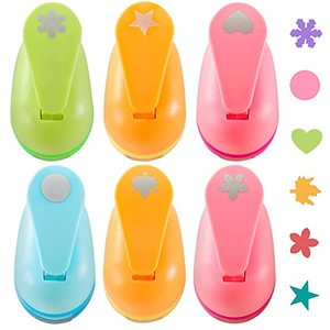 lot 9330 image: LoveInUSA Punch Craft Set, 6PCS Hole Punch Shapes Hole Puncher for Crafts Paper Punches Decorative Snowflake Star Circle Hole Puncher for Crafting Scrapbook Nail Designs