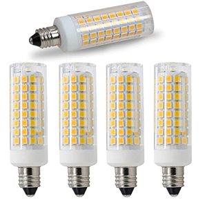 lot 9339 image: VYAOMLI E11 LED Light Bulbs 7W 75W Halogen Equivalent, Dimmable E11 Mini Candelabra Base JD T3 T4 Corn Bulb Indoor Lighting 730LM 120V Halogen Replacement Bulbs (Warm White, 5 Pack)