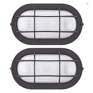 lot 9343 image: Gruenlich LED Bulkhead Light Worked as Wall Lantern Wall Sconce or Flush Mount Ceiling Light, 6W Replace 60W, 520 Lumen, Dimmable 5000K Daylight White, Water-Proof for Outdoor, 2-Pack