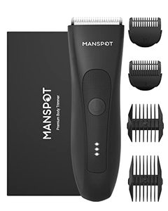 lot 9356 image: MANSPOT Groin Hair Trimmer for Men and Women, Electric Ball TrimmerShaver, Hypoallergenic Ceramic Blade Heads, Waterproof WetDry Groin & Body Shaver Groomer, 20 Times Usage After Fully Charged