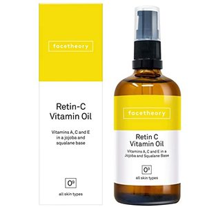 lot 9360 image: facetheory Retin-C Vitamin Oil O9 - Acne Scar Remover, Face Oil, Packed With Vitamin C and Vitamin E, Non-comedogenic Base, Retinol Oil, Vegan and Cruelty-Free, Made in the UK  3.4 Fl Oz