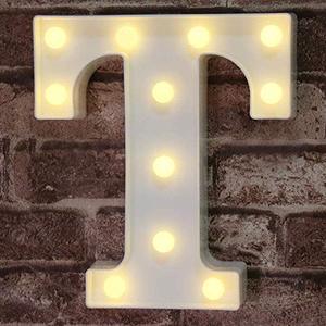 lot 9364 image: Pooqla LED Marquee Letter Lights Sign, Light Up Alphabet Letter for Home Party Wedding Decoration T