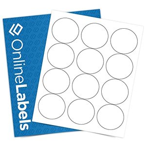 lot 9369 image: 2.5 Inch Round Labels - Pack of 1,200 Circle Stickers, 100 Sheets - InkjetLaser Printer - Online Labels