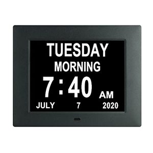 lot 9385 image: SSINI 2023 Newest Digital Clock with Date and Day of Week with 8 Options Alarms,AMPM Function, Non-Abbreviated Day Month Calendar Dementia Clock Perfect for Seniors Vision impaired