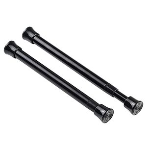lot 9387 image: KXLife 2 Pack Small Spring Tension Curtain Rod for Narrow Window, Cupboard Dividers (Black, 7 to 12 Inch)