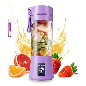 lot 9400 image: Portable Blender Cup,Electric USB Juicer Blender,Mini Blender Portable Blender For Shakes and Smoothies, Juice,380ml, Six Blades Great for Mixing,Light purple