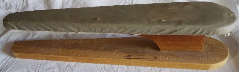 lot 2400 image: Vintage Ironing Board - Table Top Style - Solid Wood with Padded Cover
