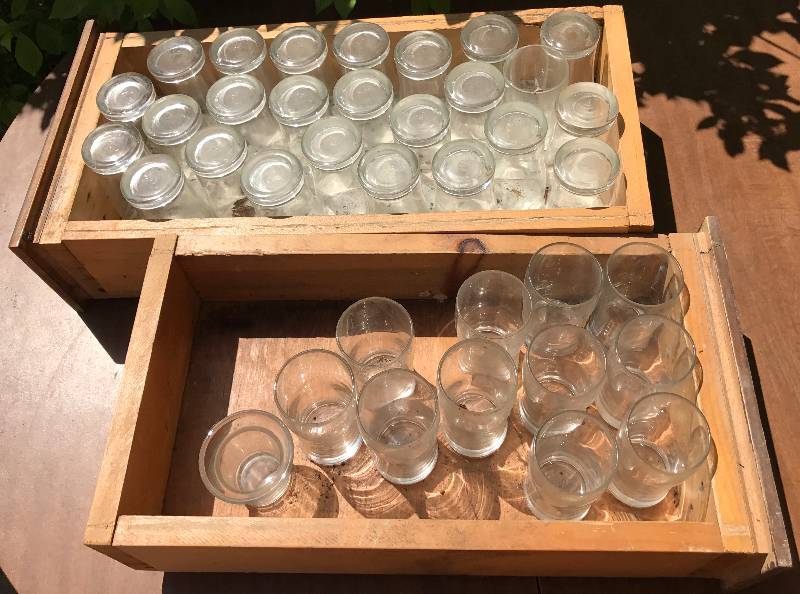 lot 2326 image: Huge Mixed Lot of Restaurant Glasses - with 2 Wooden Drawers