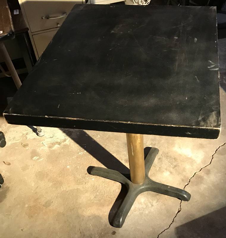 lot 2037 image: Commercial Black Top Pub Table - 30 x 24 x 30 T