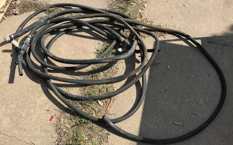 lot 2355 image: Black Hose with Pump Nozzle - for Water - Gas - Oil