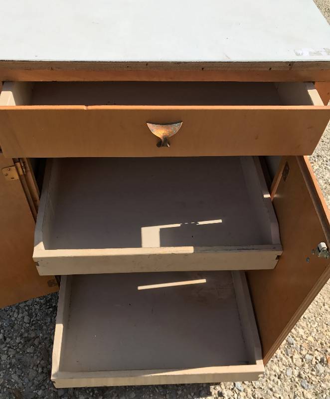lot 2356 image: Nice Old Cabinet with Slide Out Drawers